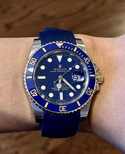 rolex bluesy rubber strap